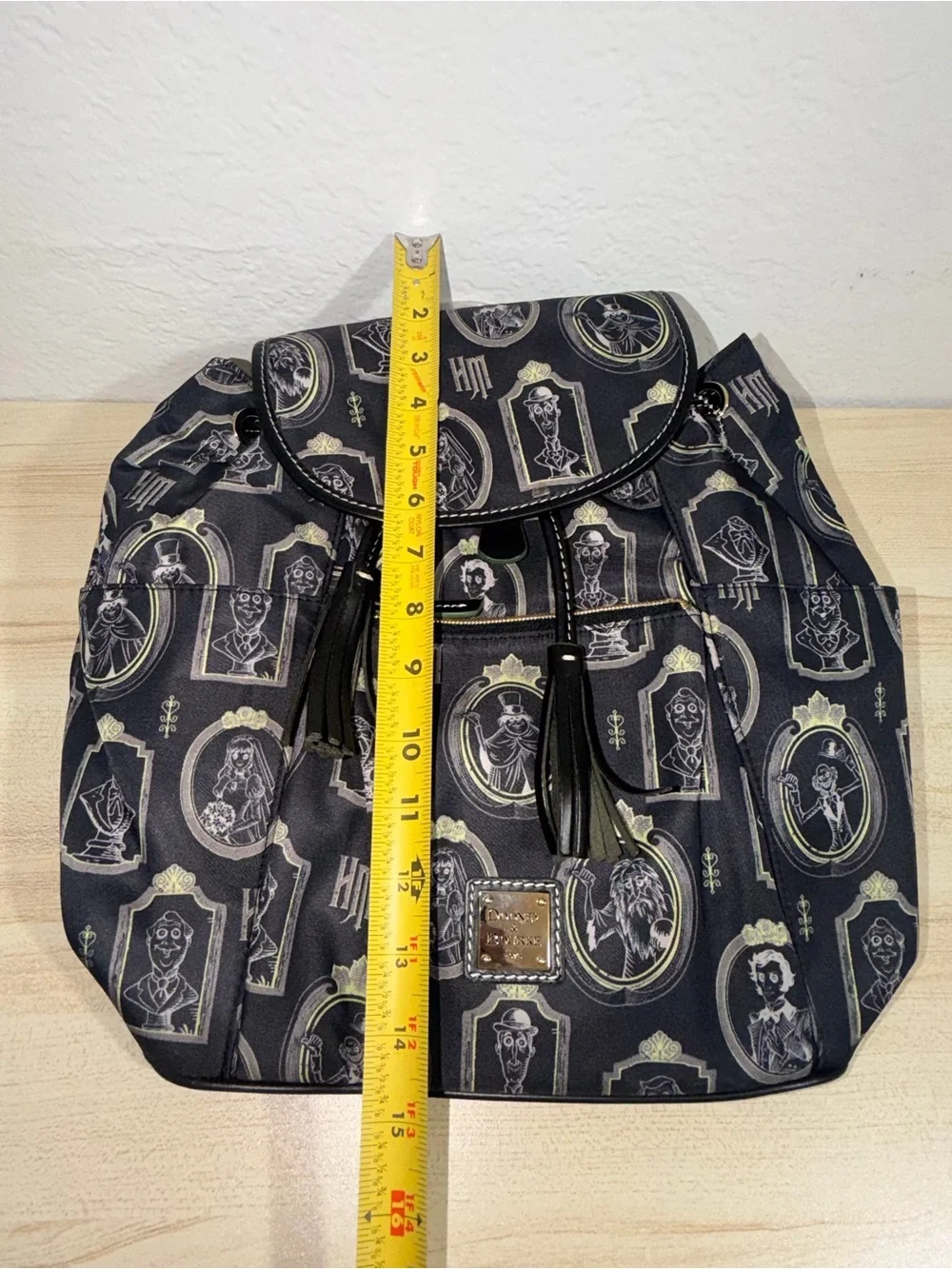 NWT Disney Dooney & Bourke Haunted Mansion Portraits Drawstring Nylon Backpack
